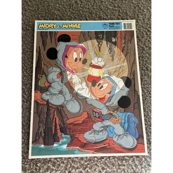 Vintage 1980s MICKEY & MINNIE Frame-Tray Puzzle Jigsaw #4550A-6 - Picture 1 of 5